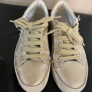 J/slides platform gold sneakers